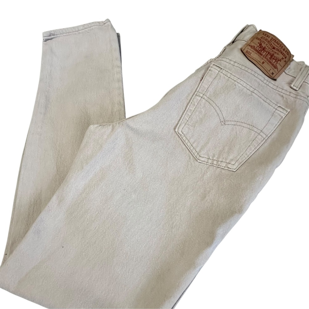 Vintage Levi's 501 Jeans Womens 9 Medium Tan High Waisted USA Button Fly